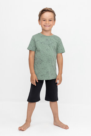 CROCKID Пижама 559531 К 1614 динозавры на зеленом, черный