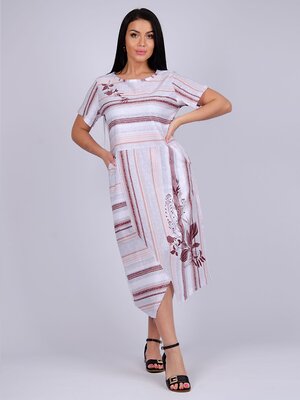 Malina Платье 559547 5925(М) серый/бордовый