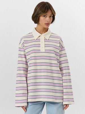 MARK FORMELLE Поло 561275 122877 розовая полоска на молочном