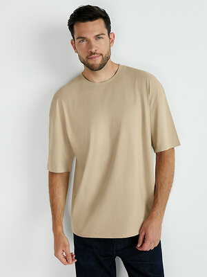 Omsa Футболка 561285 OmT_U 1302 Футболка мужская OVERSIZE, CO Beige (Бежевый)