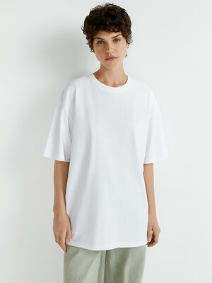 Omsa Футболка 561294 OmT_D1302 Футболка женская OVERSIZE, CO Bianco (Белый)