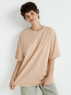 Omsa Футболка 561807 OmT_D1302 Футболка женская OVERSIZE, CO Beige (Бежевый)
