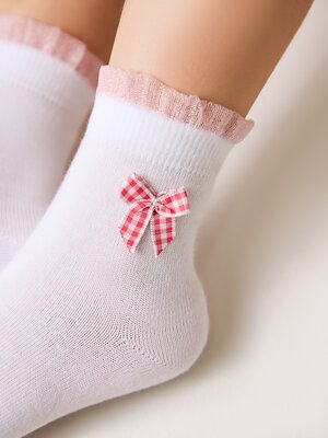 CONTE-KIDS Носки 562515 TIP-TOP (декор, бантики) 25С-1СП белый-розовый