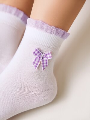 CONTE-KIDS Носки 562516 TIP-TOP (декор, бантики) 25С-1СП белый-сиреневый