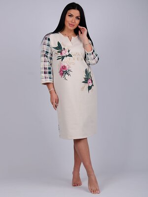 Malina Сорочка 562962 1826 кремовый, изумрудный
