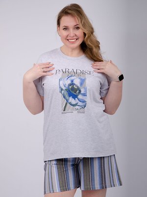 Malina Пижама 563335 3157 светло-серый меланж/разноцветный