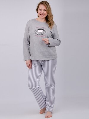 Malina Пижама 563338 3158 серый меланж/серый/белый