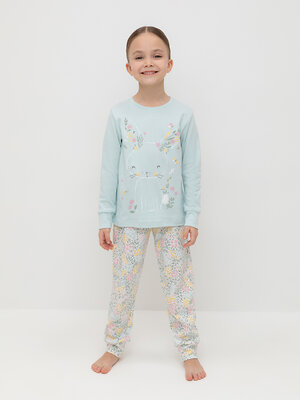 CROCKID Пижама 564963 К 1541 пастельно-голубой, весенний сад