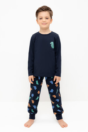 CROCKID Пижама 564964 К 1606 индиго, цветные мини дино