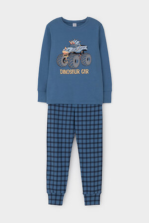 CROCKID Пижама 564967 К 1541 синяя волна, клетка