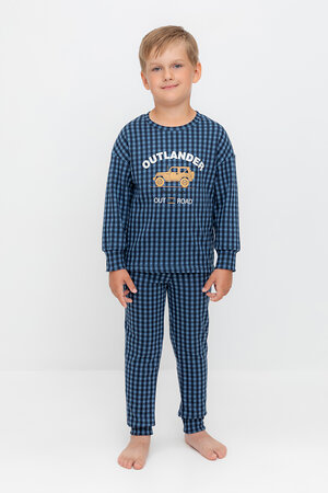 CROCKID Пижама 564976 К 1581 синий джинс, маленькая клетка