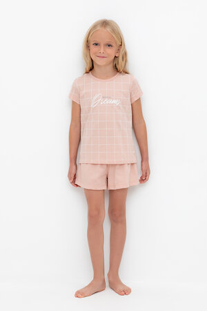 CROCKID Пижама 564984 К 1642 дымчатая роза, двойная клетка