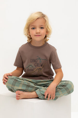 CROCKID Пижама 565014 К 1599/25 сосновая кора, текстильная клетка