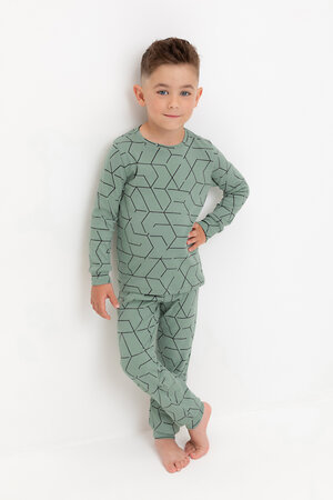CROCKID Пижама 565053 К 1552 эвкалипт, геометрический рисунок