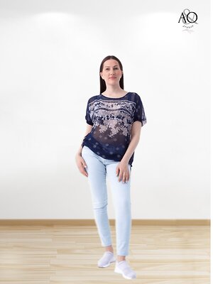 AandOstudio Блузка 566160 Б10018 синий