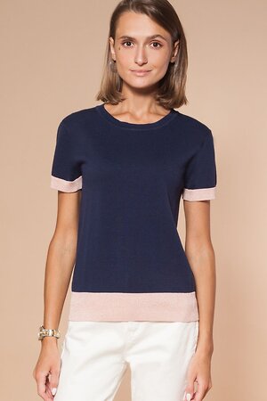 VILATTE Джемпер 568132 D39.456 синий-розовый