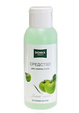 Domix Green Жидкость для снятия лака без запаха ацетона «Зелёное яблоко», 100 мл 568509 6413 