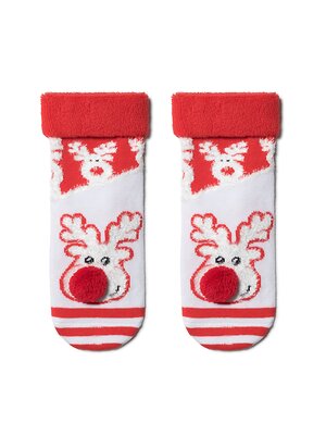 CONTE-KIDS Носки 568957 NEW YEAR 19С-70СП белый-красный