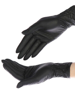 Benovy Перчатки нитриловые одноразовые, черный, L, 100 шт. 568990 28042 