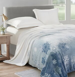 Текс-плюс Плед 569023 00000010341 Снежинки на голубом