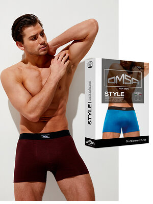 Omsa Трусы 569153 OmS_Elemento_1234 Боксеры с открытой резинкой, CO Bordo (Бордовый)