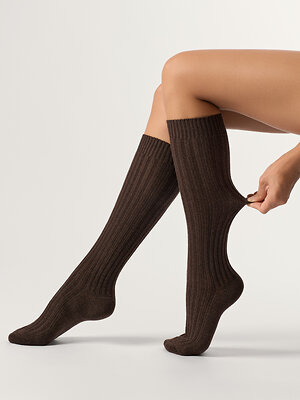 Omsa Гольфы 569177 GAMB. WOOL STYLE 200 (гольфы1 пара) Moka (Коричневый)