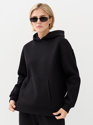 Omsa Худи 569180 OmD 2045С Худи жен. OVERSIZE утепленное, CO+PE Nero (Черный)