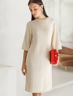 VILATTE Платье 569458 D32.113 бежевый