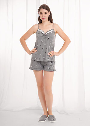 CLEVER Пижама 569466 LSET26-1210/1 меланж т.серый/белый