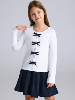 Апрель Блузка 569733 1ДДБД4986200 белый+темно-синий