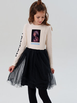 PLAYTODAY Платье 570252 32521468 молочный,черный