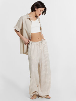 MARK FORMELLE Брюки 570385 182511 коричневая полоска на молочном