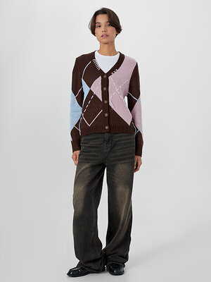 MARK FORMELLE Джемпер 570585 122664 коричневый в ромбы