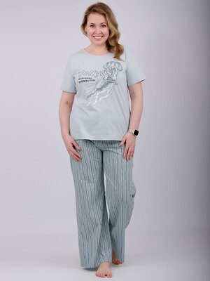 Malina Пижама 570598 3168б эвкалипт/светло-голубой