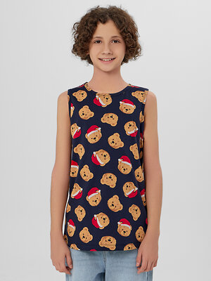 MARK FORMELLE Майка 571051 423344-2 красный +праздничные медвежата на синем