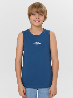 MARK FORMELLE Майка 571052 423344-2 синий +мотоциклы на св.сером меланже