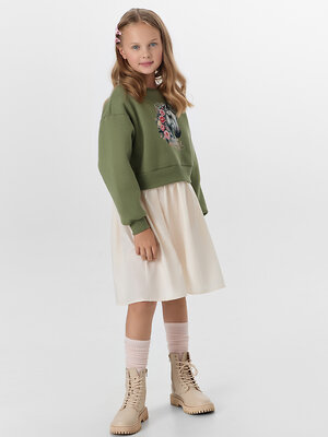 MARK FORMELLE Платье 571066 157974 зеленый +молочный +печать