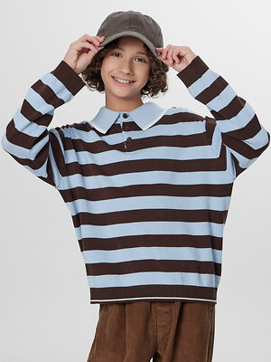 MARK FORMELLE Поло 571652 123477 коричнево -голубая полоска