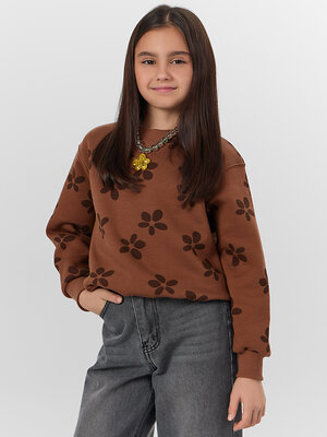 MARK FORMELLE Свитшот 571688 127982 цветочки на коричневом