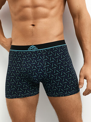 Omsa Трусы 572352 OmU 1234-25B Style Боксеры муж. с откр.резинкой, CO Nero/Blu (Черный)