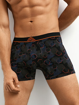 Omsa Трусы 572356 OmU 1234-25B Style Боксеры муж. с откр.резинкой, CO Nero/Orange (Черный)