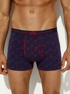 Omsa Трусы 572359 OmU 1234-25B Style Боксеры муж. с откр.резинкой, CO Blu Notte/Rosso (Синий)