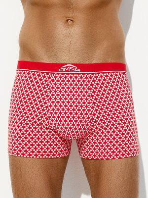 Omsa Трусы 572361 OmU 1234-25B New Year Боксеры муж. с откр.резинкой, CO Rosso/Bianco (Красный)