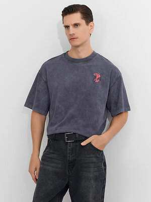 MARK FORMELLE Футболка 572435 111892 ACID WASH графит +печать