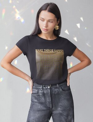 VILATTE Футболка 572868 D49.135 черный_things