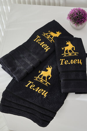 Натали Полотенце 572899 14418 черный+телец