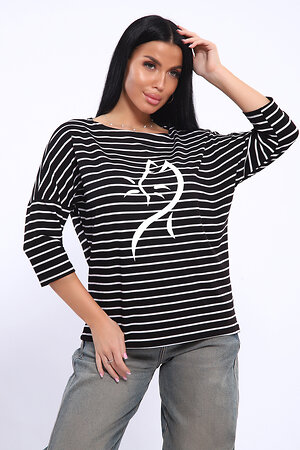 Натали Лонгслив 572906 82087 Черно-белая полоска