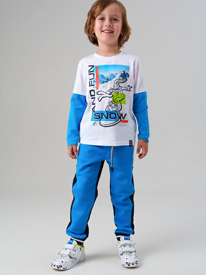 PLAYTODAY Фуфайка 573128 32532031 белый,ярко-синий