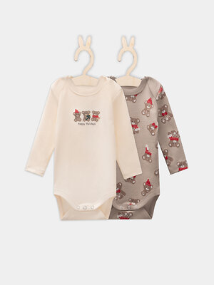 MARK FORMELLE Боди детское 573281 13016-2 сливочное масло +НГ мишутки на бежевом