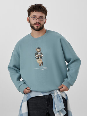 MARK FORMELLE Свитшот 573373 121866/1 сланец +печать